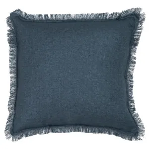 Muse Sahara Linen Fringed Square Cushion Dusty Teal by Muse, a Cushions, Decorative Pillows for sale on Style Sourcebook
