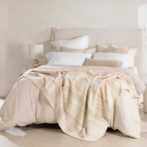 Muse Check 460Gsm Australian Wool Blanket Natural by Muse, a Blankets & Throws for sale on Style Sourcebook