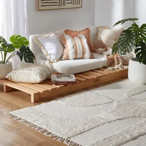 Habitat Farrah Metric Tufted Cotton Floor Rug Moonbeam Geo by Habitat, a Contemporary Rugs for sale on Style Sourcebook