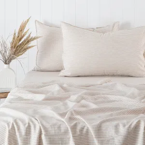 Habitat Striped Linen Cotton Sheet Set Natural by Habitat, a Sheets for sale on Style Sourcebook
