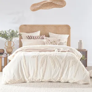 Muse Tufted Palm Quilt Cover Set Off White by Muse, a Quilt Covers for sale on Style Sourcebook