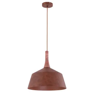 CLA Oxido Rustic Metal Dome Pendant with Travertine Highlight Medium by Compact Lamps Australia, a Lighting for sale on Style Sourcebook
