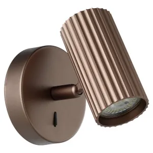 Eglo Portillo Modern Fluted LED Indoor Wall Light with Adjustable Spotlight Head Bronze by Eglo, a Wall Lighting for sale on Style Sourcebook