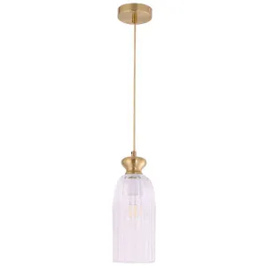 CLA Sino Ellipse Clear Glass Pendant Brass by Compact Lamps Australia, a Lighting for sale on Style Sourcebook