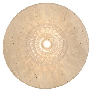 Telbix Varon Beige Travertine Base Wall Light Clear by Telbix, a Wall Lighting for sale on Style Sourcebook