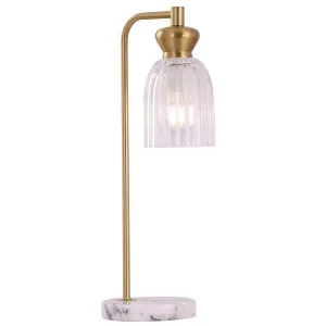 CLA Sino Ellipse Clear Glass Table Lamp with Marble Base Brass by Compact Lamps Australia, a Lamps for sale on Style Sourcebook