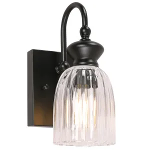 CLA Sino Ellipse Clear Glass Wall Light Black by Compact Lamps Australia, a Wall Lighting for sale on Style Sourcebook