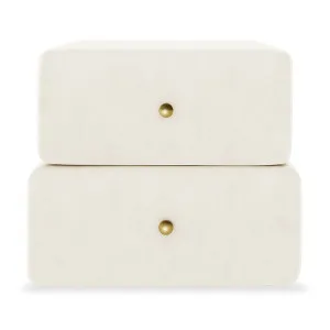 Tyla Velvet Bedside Table with Drawers in Beige by Luxo Furniture, a Bedside Tables for sale on Style Sourcebook