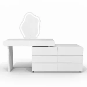 Eloura LED Mirror Dressing Table with Storage in White by Luxo Furniture, a Dressing Tables for sale on Style Sourcebook