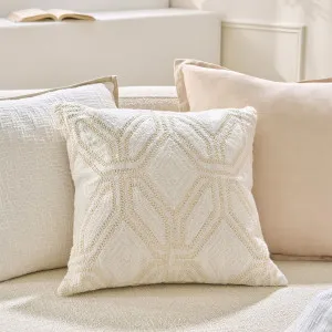 Muse Anouk Diamond Embroidered Cushion Natural by Muse, a Cushions, Decorative Pillows for sale on Style Sourcebook