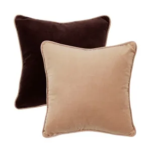 Muse Cleo Reversible Velvet Feather Cushion Natural/ Chocolate by Muse, a Cushions, Decorative Pillows for sale on Style Sourcebook