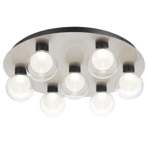 Telbix Invar 7 Light CTC Dimmable LED Flush Mount Exposed Bulbs Nickel by Telbix, a Lighting for sale on Style Sourcebook