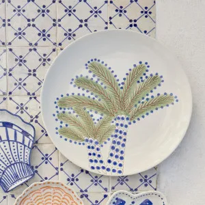 Muse Eden Palm Decorative Plate Green/Blue by Muse, a Bowls for sale on Style Sourcebook