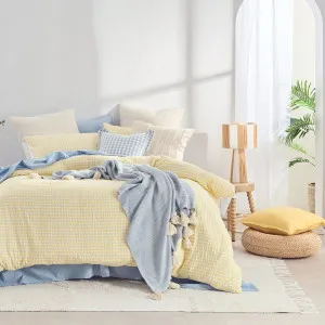 Pillow Talk Lani Check Quilt Cover Set Yellow by Pillow Talk, a Quilt Covers for sale on Style Sourcebook