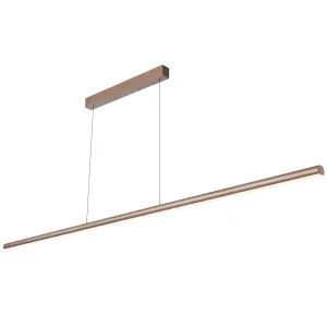 Telbix Torben Slimline 2400mm Linear LED Rise and Fall Pendant Brown by Telbix, a Lighting for sale on Style Sourcebook