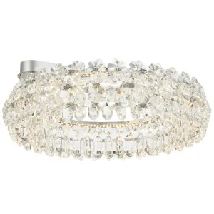 Telbix Landis Large LED Ceiling Light with Floral Crystal Detailing Chrome by Telbix, a Lighting for sale on Style Sourcebook