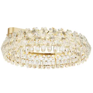 Telbix Landis Large LED Ceiling Light with Floral Crystal Detailing Gold by Telbix, a Lighting for sale on Style Sourcebook
