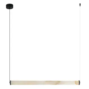 Zambelis Zeus Modern Alabaster LED Linear Pendant - Sandy Black by Zambelis Lights, a Lighting for sale on Style Sourcebook