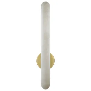 Zambelis Zeus Alabaster Sculptural Tubular LED Wall Light - Brass by Zambelis Lights, a Wall Lighting for sale on Style Sourcebook