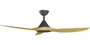 Calibo Smart CloudFan 52" (1300mm) ABS Energy Efficient DC Ceiling Fan and Remote - Black & Bamboo by Calibo, a Ceiling Fans for sale on Style Sourcebook