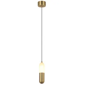 Zambelis Zeus Alabaster Capsule LED Pendant - Brass by Zambelis Lights, a Lighting for sale on Style Sourcebook