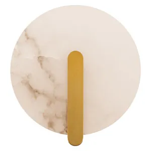 Zambelis Zeus Modern Alabaster Sculptural Round LED Wall Light - Brass by Zambelis Lights, a Wall Lighting for sale on Style Sourcebook