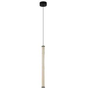 Zambelis Zeus Slim Alabaster Cylinder LED Pendant - Sandy Black by Zambelis Lights, a Lighting for sale on Style Sourcebook
