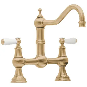 Shaws by Perrin & Rowe Hambleton Kitchen Mixer Satin Brass AUSH4751SBWPC-3 by Shaws by Perrin & Rowe, a Kitchen Taps & Mixers for sale on Style Sourcebook