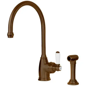 Shaws by Perrin & Rowe Yarrow Kitchen Mixer with Rinse English Bronze AUSH4346EBWPC-3 by Shaws by Perrin & Rowe, a Kitchen Taps & Mixers for sale on Style Sourcebook