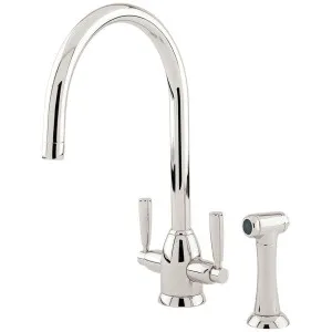 Shaws by Perrin & Rowe Silverdale Kitchen Mixer with Rinse Nickel AUSH4866NI-3 by Shaws by Perrin & Rowe, a Kitchen Taps & Mixers for sale on Style Sourcebook