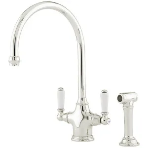 Shaws by Perrin & Rowe Ribble Kitchen Mixer with Rinse Nickel AUSH4360NIWPC-3 by Shaws by Perrin & Rowe, a Kitchen Taps & Mixers for sale on Style Sourcebook