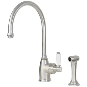 Shaws by Perrin & Rowe Yarrow Kitchen Mixer with Rinse Pewter AUSH4346PFWPC-3 by Shaws by Perrin & Rowe, a Kitchen Taps & Mixers for sale on Style Sourcebook