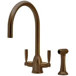 Shaws by Perrin & Rowe Silverdale Kitchen Mixer with Rinse English Bronze AUSH4866EB-3 by Shaws by Perrin & Rowe, a Kitchen Taps & Mixers for sale on Style Sourcebook