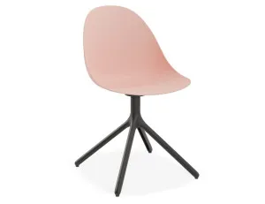 Pebble Chair Soft Pink with Shell Seat - Swivel Base - Black by Level, a Chairs for sale on Style Sourcebook