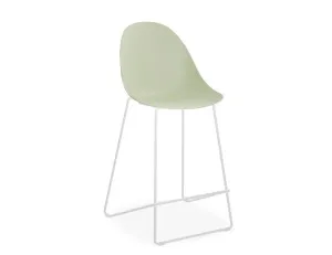 Pebble Mint Green Stool Shell Seat - Counter Stool 65cm Seat - White Base by Level, a Stools for sale on Style Sourcebook