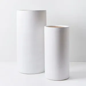 Pot Cylinder Tall (Set of 2) White (FI9225WH) by Floral Interiors, a Baskets, Pots & Window Boxes for sale on Style Sourcebook