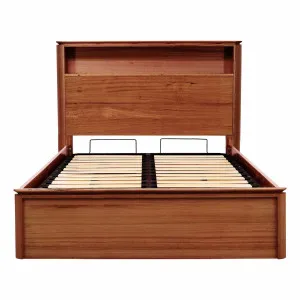 Charles Double Bed Frame with Gas Lift Storage in Tasmanian Blackwood by OZ Design, a Beds & Bed Frames for sale on Style Sourcebook