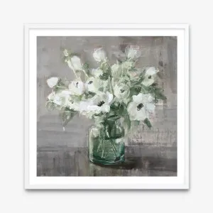 Fresh Anemones Sage (Square) Art Print by The Print Emporium, a Prints for sale on Style Sourcebook