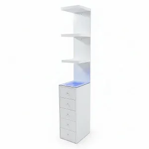 Isobel LED Makeup Storage Shelf with Drawers in White by Luxo Furniture, a Dressing Tables for sale on Style Sourcebook