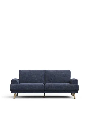 Karin 2-seater sofa dark blue with solid beech wood legs with natural finish, 210 cm by null, a Sofas for sale on Style Sourcebook
