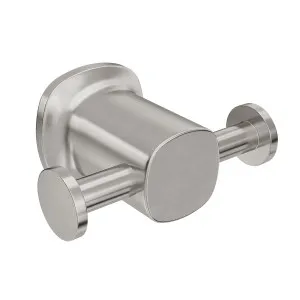SYMMETRY Double Robe Hook Brushed Nickel (Brushed SS) by Highgrove Bathrooms, a Shelves & Hooks for sale on Style Sourcebook