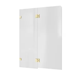 Bath Screen Kit ?Äì Fixed & Swing Double Panel 8mm Glass Swing Pivot (RHS) Champagne Gold by Highgrove Bathrooms, a Showers for sale on Style Sourcebook