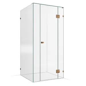 Shower Kit Frameless Shower Screen 1000x1000mm - 200mm Hinge Panel Titanium Bronze by Highgrove Bathrooms, a Showers for sale on Style Sourcebook