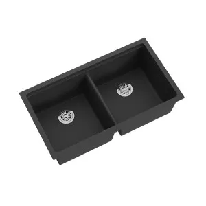 ROCHER Granite Double Bowl Sink 833mm Black by Highgrove Bathrooms, a Kitchen Sinks for sale on Style Sourcebook