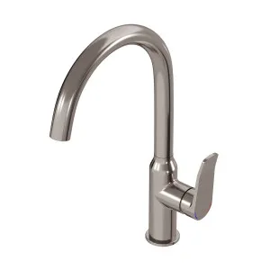 FLOW Gooseneck Sink Mixer Brushed Nickel by Highgrove Bathrooms, a Bathroom Taps & Mixers for sale on Style Sourcebook