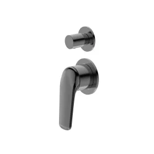 Tela Wall/Shower Diverter Mixer Round Trim Kit Brushed Gun Metal by Haus25, a Laundry Taps for sale on Style Sourcebook