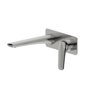 Tela Wall Basin Mixer Set Square Trim Kit Brushed Nickel by Haus25, a Bathroom Taps & Mixers for sale on Style Sourcebook