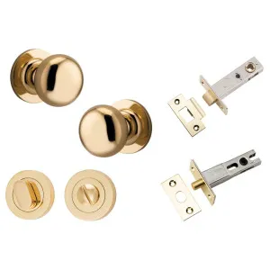 Cambridge Knob Round Rose Privacy Kit w Separate Privacy Turn Polished Brass by Iver, a Door Hardware for sale on Style Sourcebook
