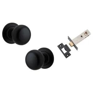Cambridge Knob Round Rose Passage Kit Matt Black by Iver, a Door Hardware for sale on Style Sourcebook