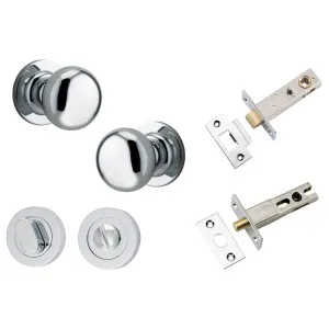 Cambridge Knob Round Rose Privacy Kit w Separate Privacy Turn Polished Chrome by Iver, a Door Hardware for sale on Style Sourcebook